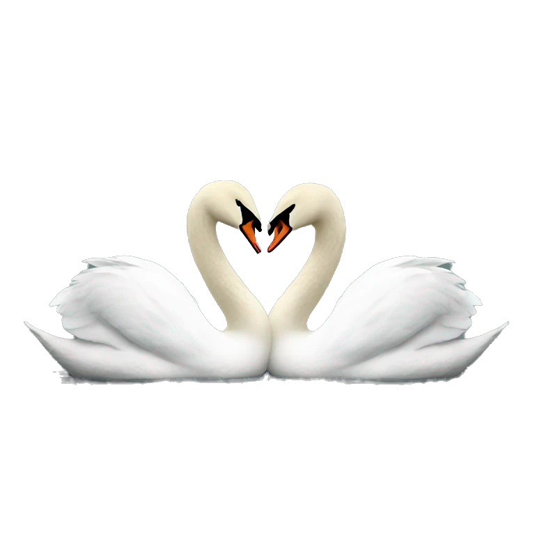 2 swans making a heart emoji