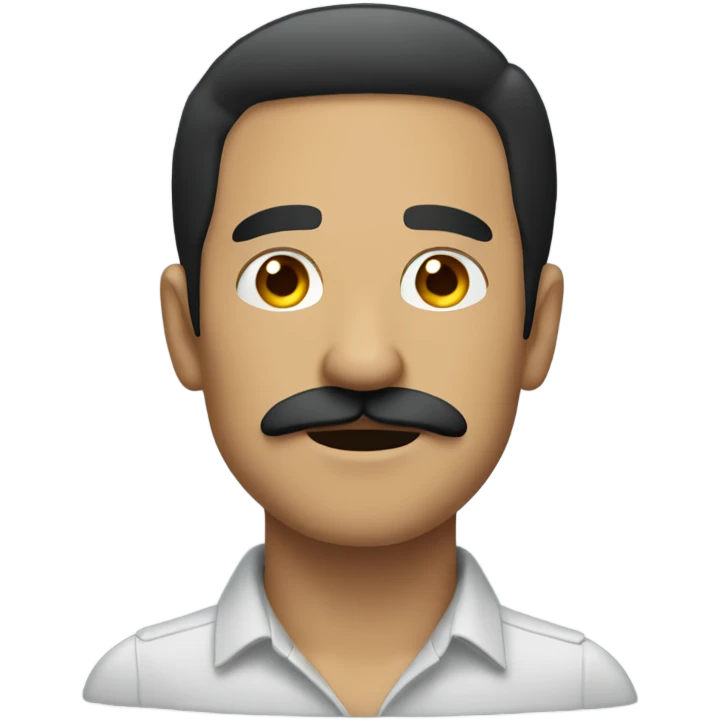 a man with black hair and mustache saluting emoji