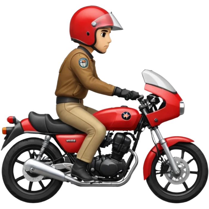 Man riding yamaha rd350 motorcycle emoji