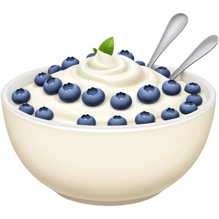 yoghurt bowl with blueberries emoji