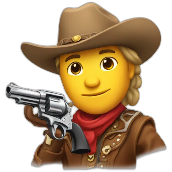 emoji cowboy with a Colt Python emoji