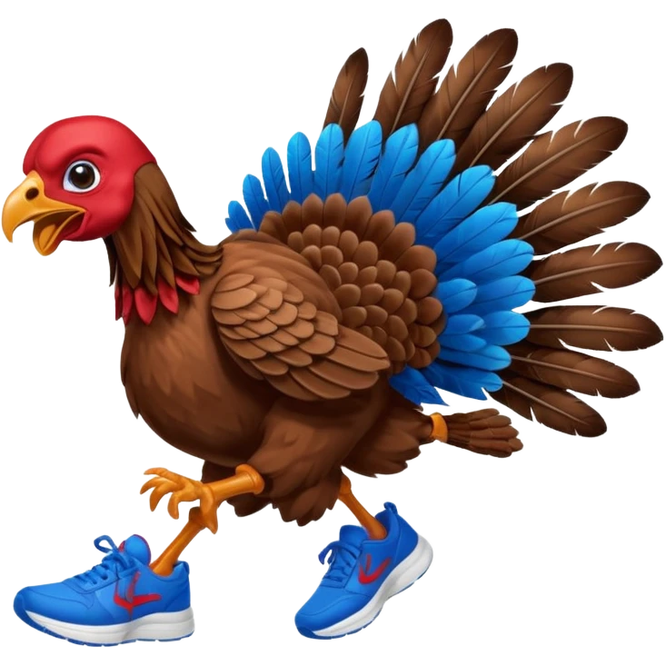 Turkey running with sneakers emoji
