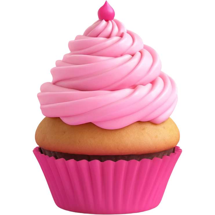 cupcake with pink icing emoji