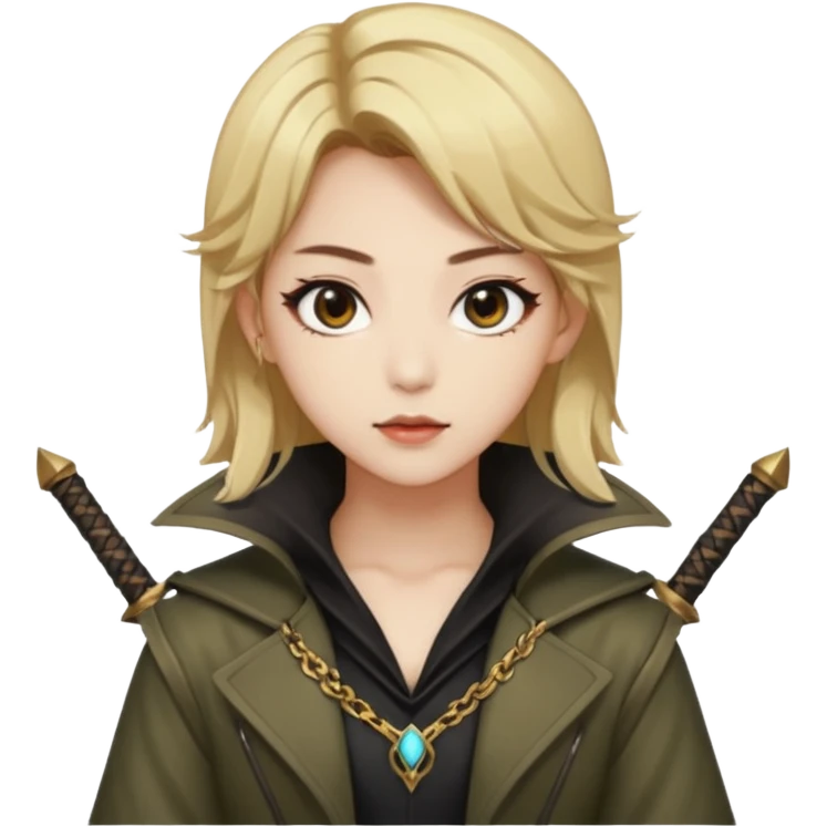 Rumi from K-pop demon hunters brown and blonde hair emoji