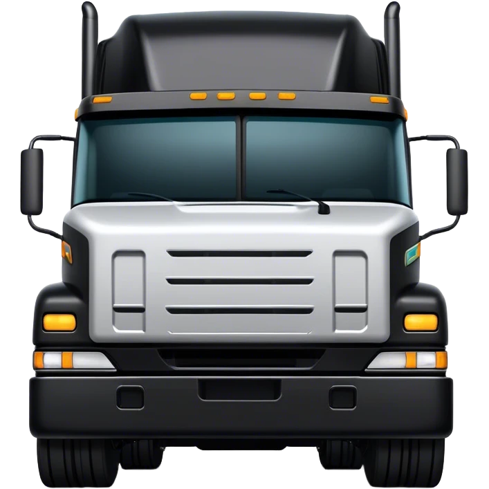 Black cyber Semi truck rear emoji