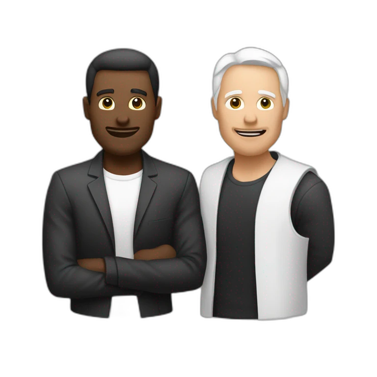 Un homme noir et un homme blanc qui ce serre la main emoji