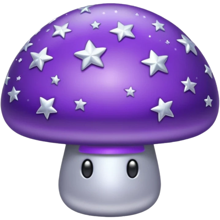 purple mushroom with silver stars on it cute emoji