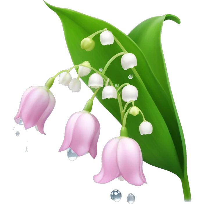 Baby pink Lily of the valley flower with clear water droplets on the flower  emoji