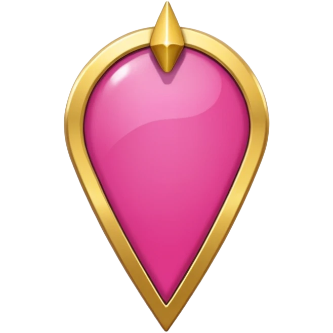 A dark pink location pin with golden details emoji