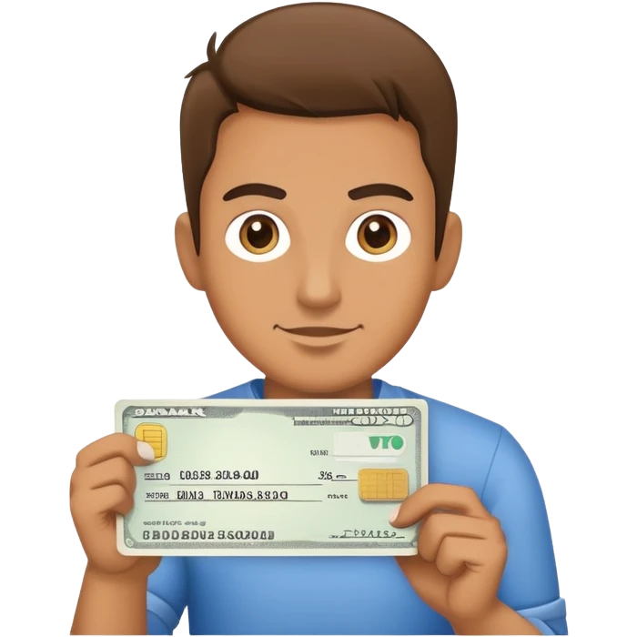 man holding a bank check  emoji