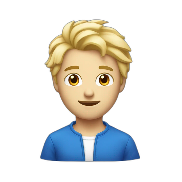 Homme au cheveux blond et aux yeux bleus emoji