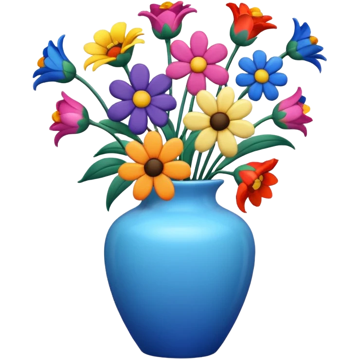 Flowers in a blue vase emoji