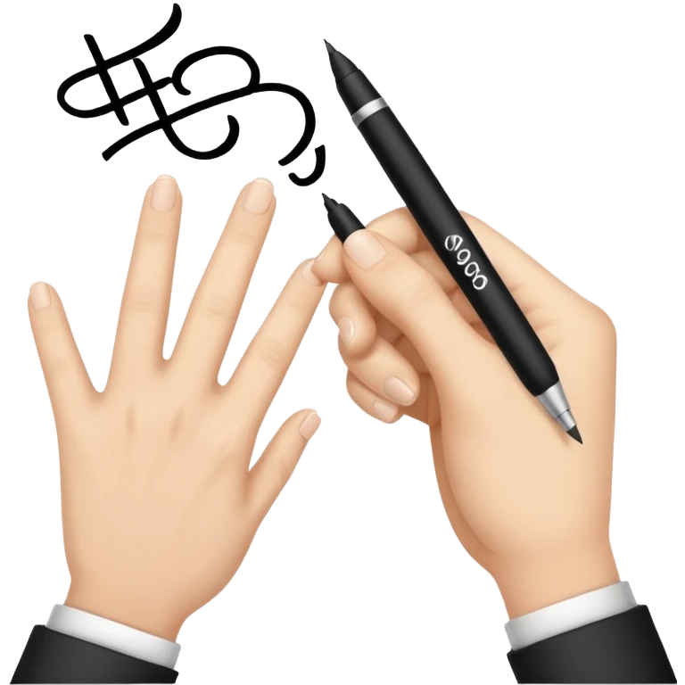 Ανοιγουν χερια και γραφει την λεξη συμβολισμος emoji