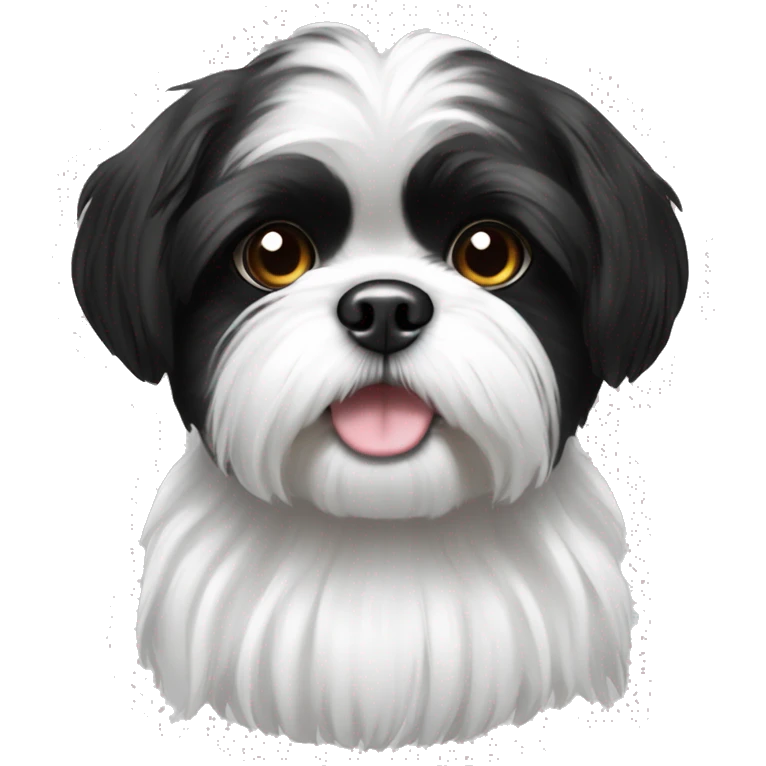black and white shih tzu emoji