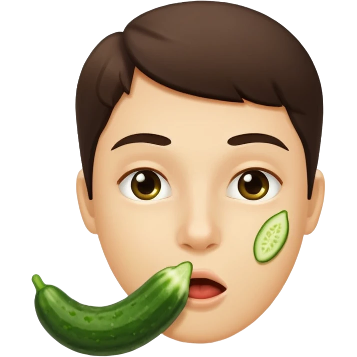 Este emoji 🥵 con esto en la boca 🥒 emoji