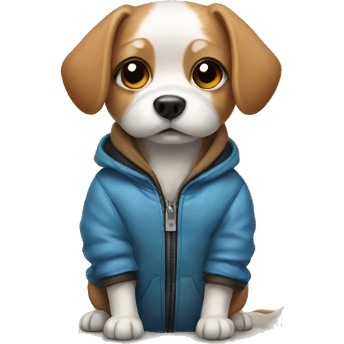 small dog in jacket  emoji