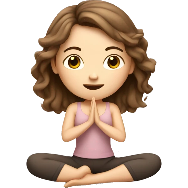 White girl brown hair doing yoga  emoji