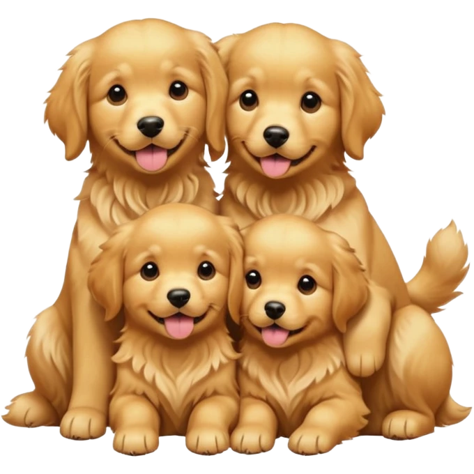 2 dogs 3 puppies emoji