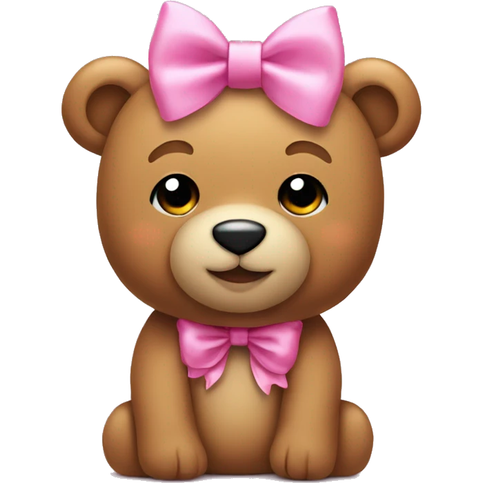 TeddyBear with a pink bow on head  emoji