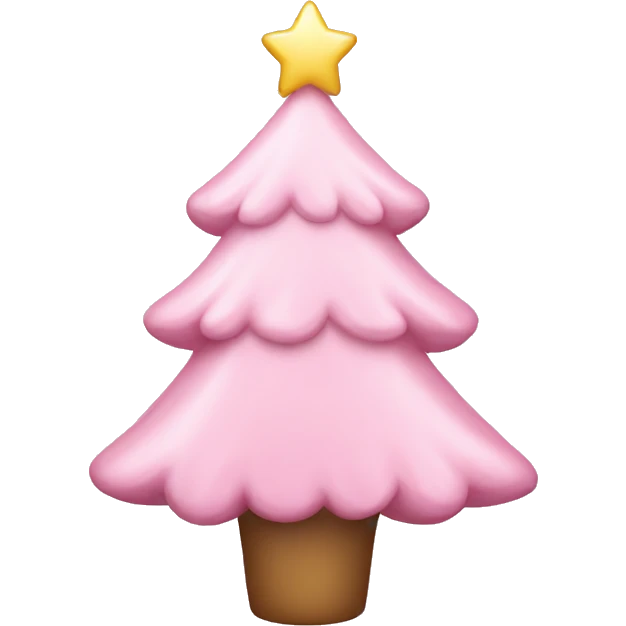 pastel pink christmas tree emoji