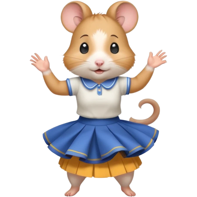 hamster girl dancing with skirt emoji