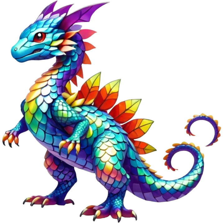 Elemental Exotic Colorful Fantasy Pokémon-Fakémon-hybrid-creature (full body) emoji