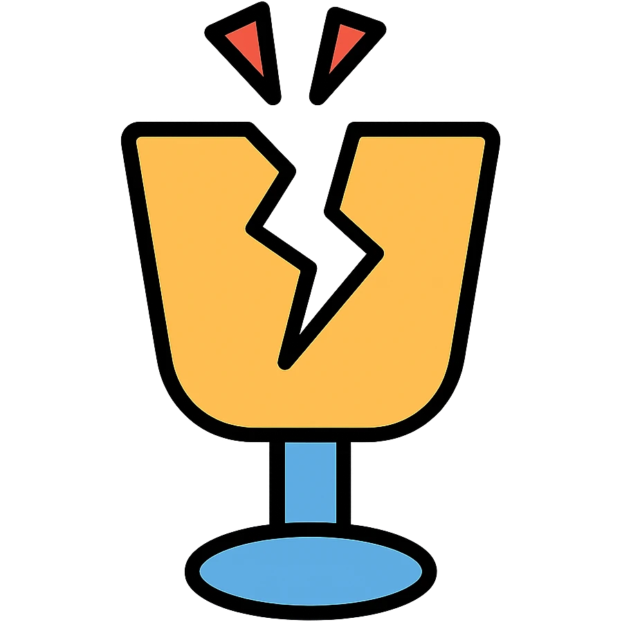 broken glass icon with color outline emoji