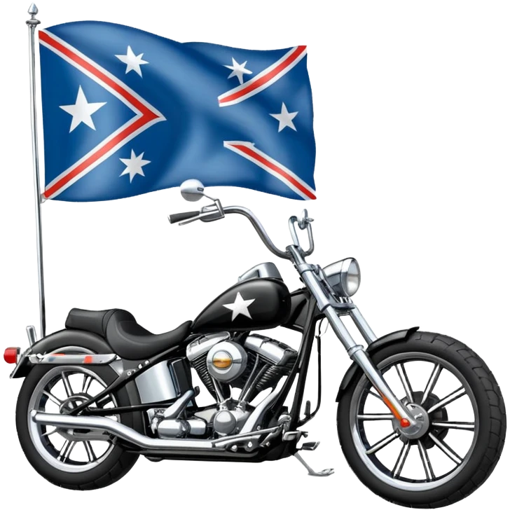 easy rider chopper motorcycle with southern cross flag on tank.  facing towards the left emoji