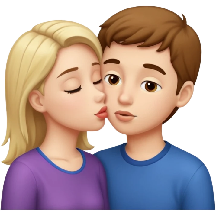 A girl kissing boy emoji