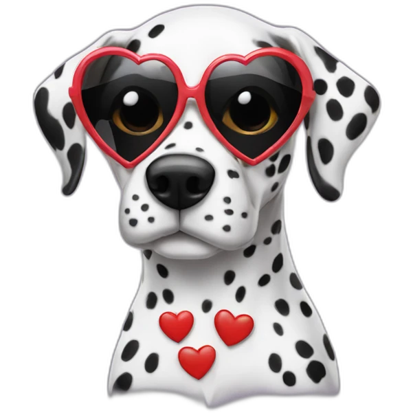 dalmata with heart shape sunglasses emoji