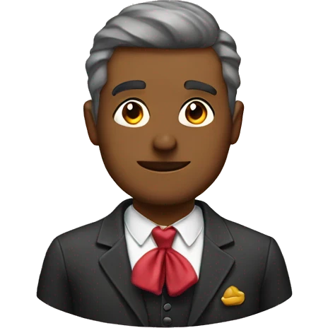 man wearing a bow emoji