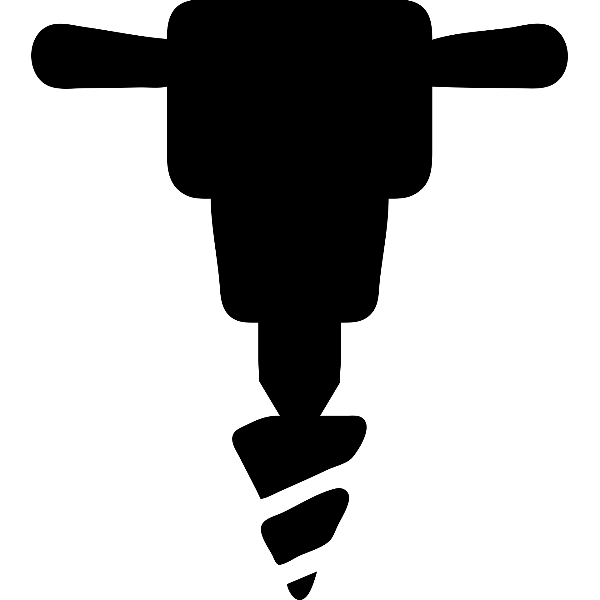 solid filled black mining drill icon emoji