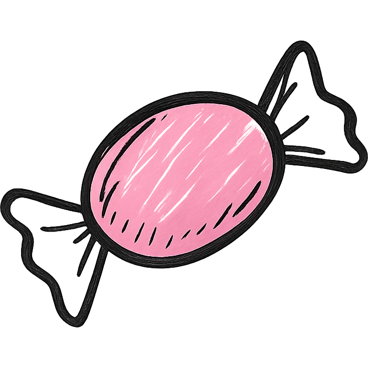 hand drawn outlined icon of a pink object, no fill, thick lines emoji