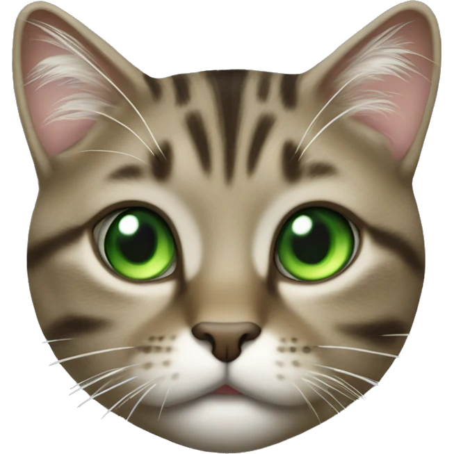 medium hair tabby cat with green eyes emoji