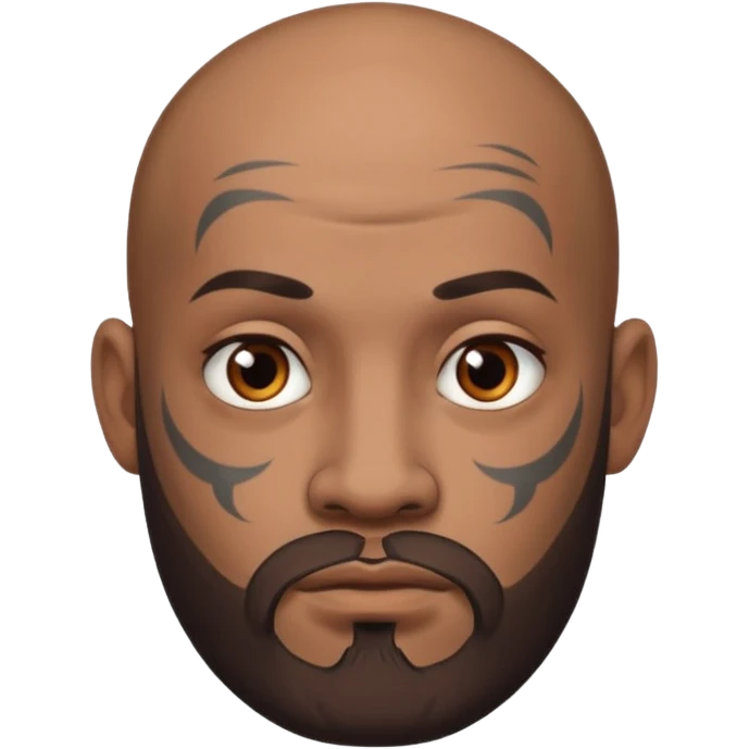 bald bearded man with face tattoo emoji