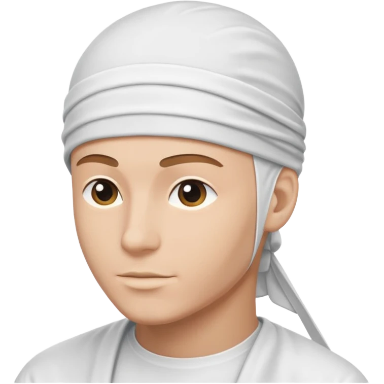 white durag with a logo emoji