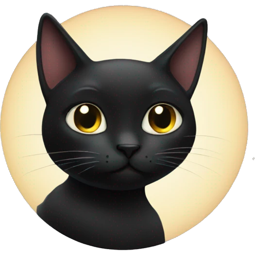 Black cat with starry eyes emoji