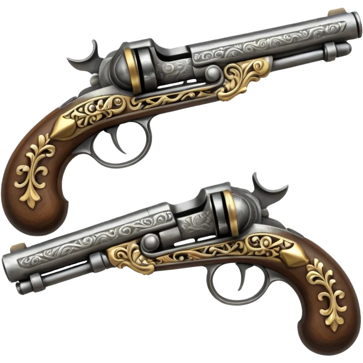 2 flintlock pistols laid on top of one another emoji