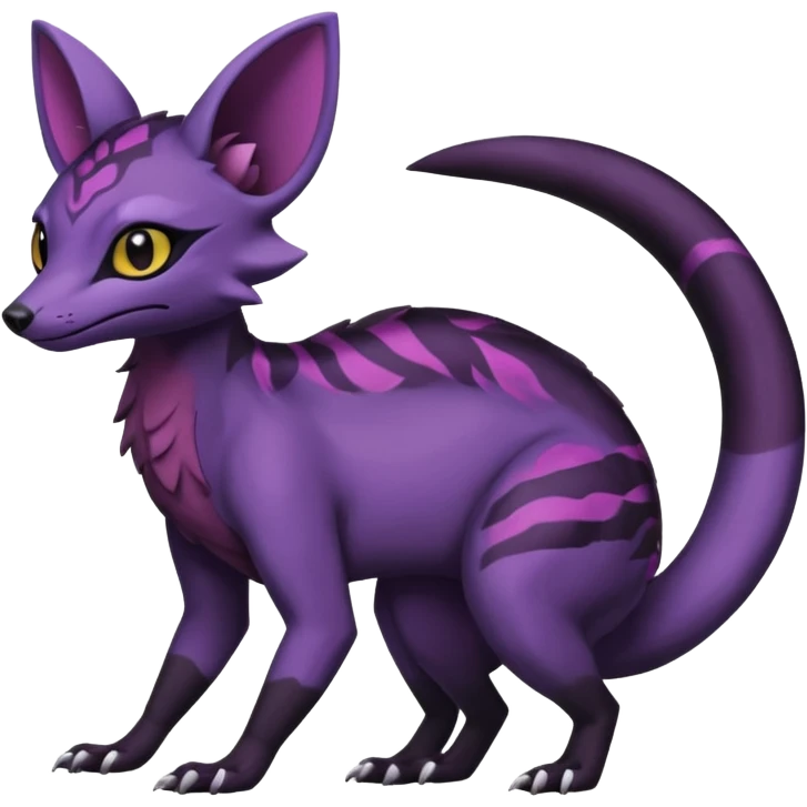 White Salandit-Umbreon-Genet-Noivern-Civet-Hybrid (Full body) emoji