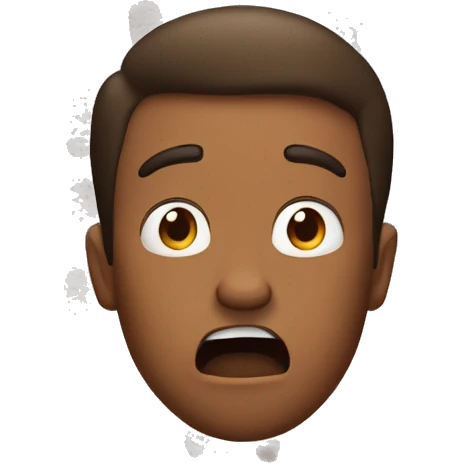 Brown guy making a shocked face with hands up  emoji