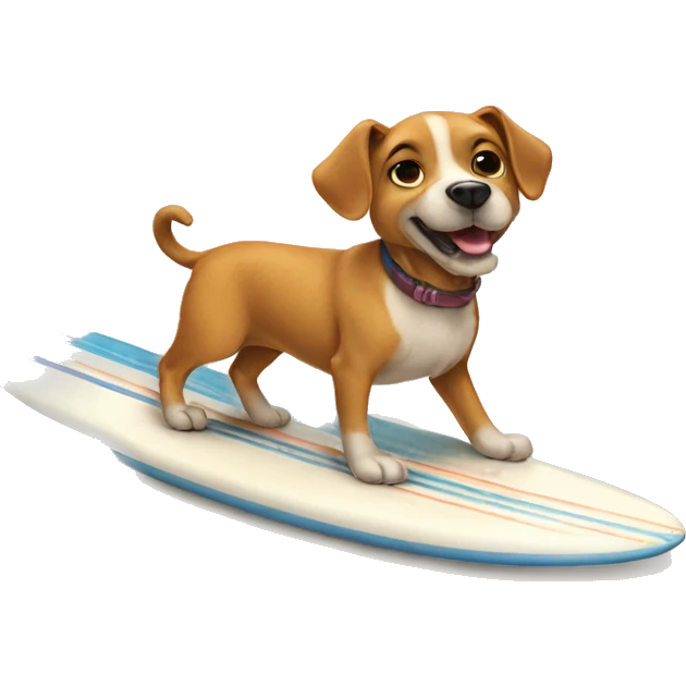 Dog on a surfboard emoji