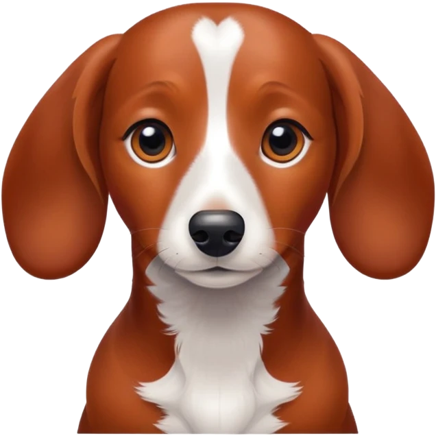 Red dachshund with a white patch on her chest emoji