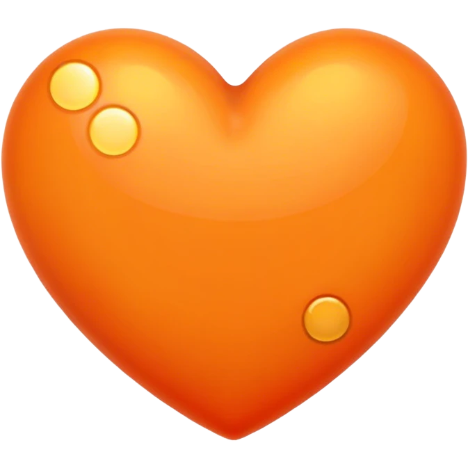 Corazon naranja con un punto abajo emoji