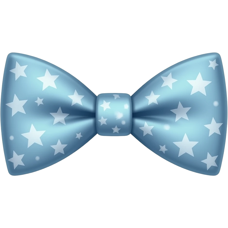 Light blue starry light blue magical bowtie emoji