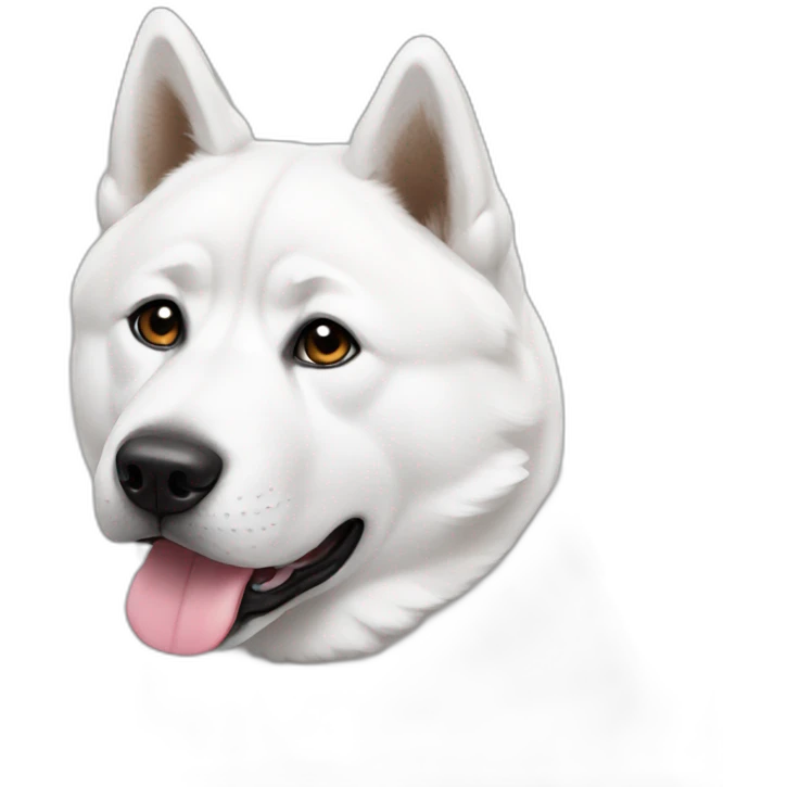 all white akita emoji