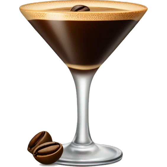 Espresso Martini with three coffee beans on top emoji
