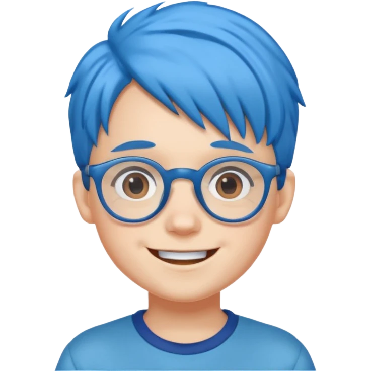 blue haired kid with glasses emoji