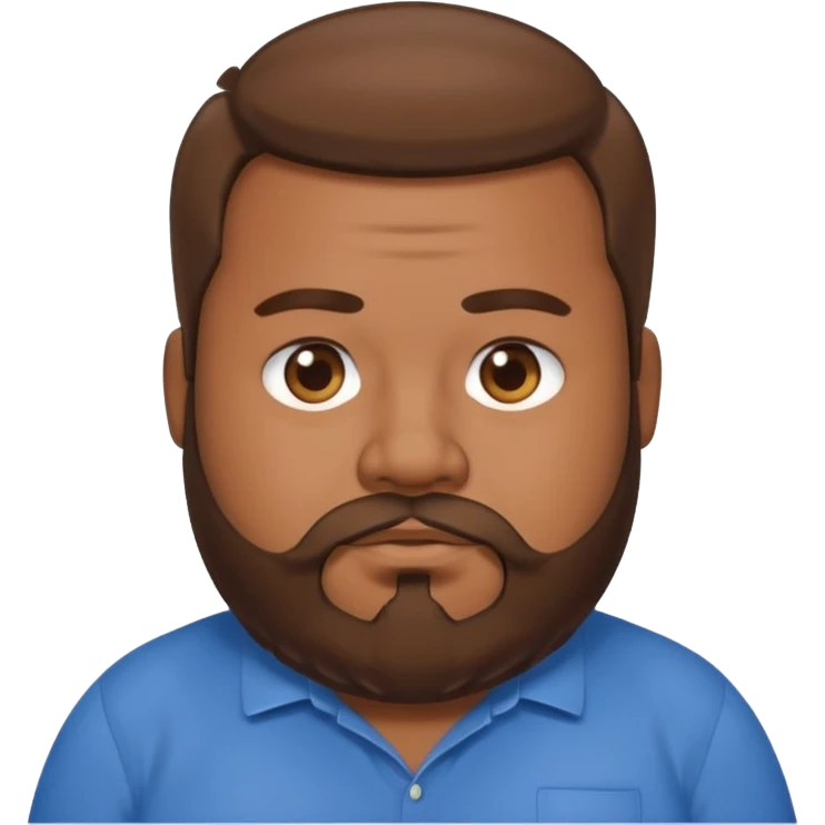 fat man with brown beard and long hair wearing a blue shirt emoji