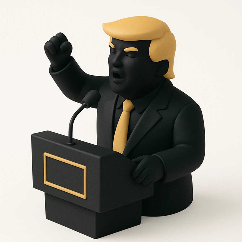 Donald Trump speaking at a rally emoji