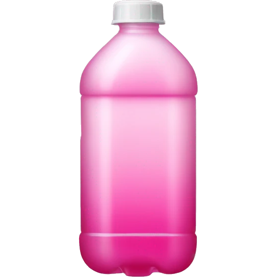 plastic bottle with crystaline pink liquid emoji